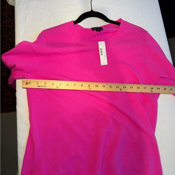 J.Crew Fuchsia 100% Cashmere Sweater XL Vibrant Pink Crewneck - Picture 10 of 11